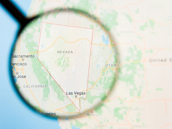Loupe over map of Nevada