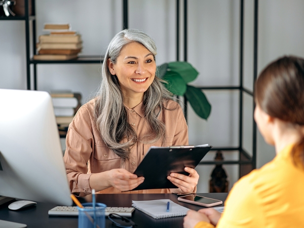 Woman getting hired