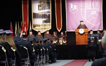 Graduation ceremony at a junior college in Illinois